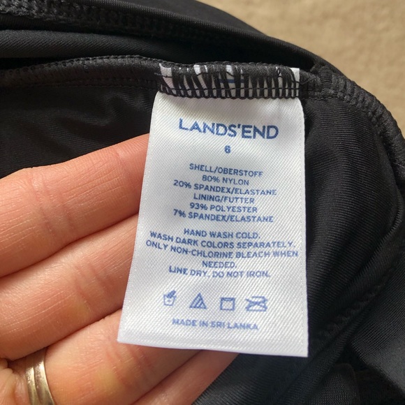 Lands’ End black criss cross cut out one piece bathing suit - Picture 3 of 3